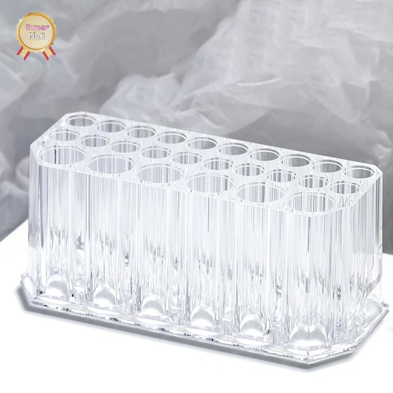 ชั้น 26หลุมอะคริลิเล็บแปรงออแกไนเซอร์เล็บชุดจัดเก็บเครื่องมือแต่งหน้าเครื่องสําอางปากกาแสดงกรณีผู้ถือแร็คแสดงชั้นวาง พระสา