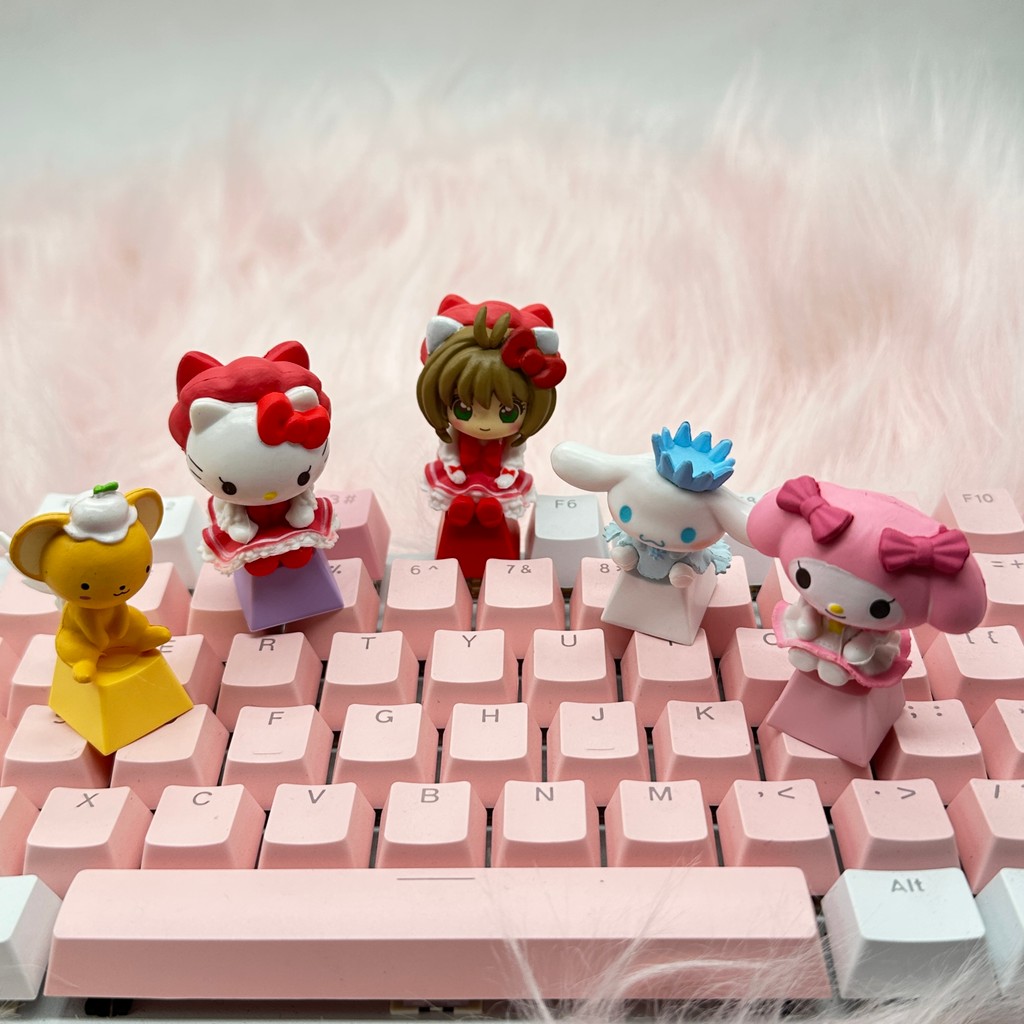 Sanrio การ์ตูนอะนิเมะน่ารักการ์ตูน Keycaps DIY Handmade ของขวัญที่กําหนดเองคู่คีย์บอร์ด PBT วัสดุ ESC Keycaps