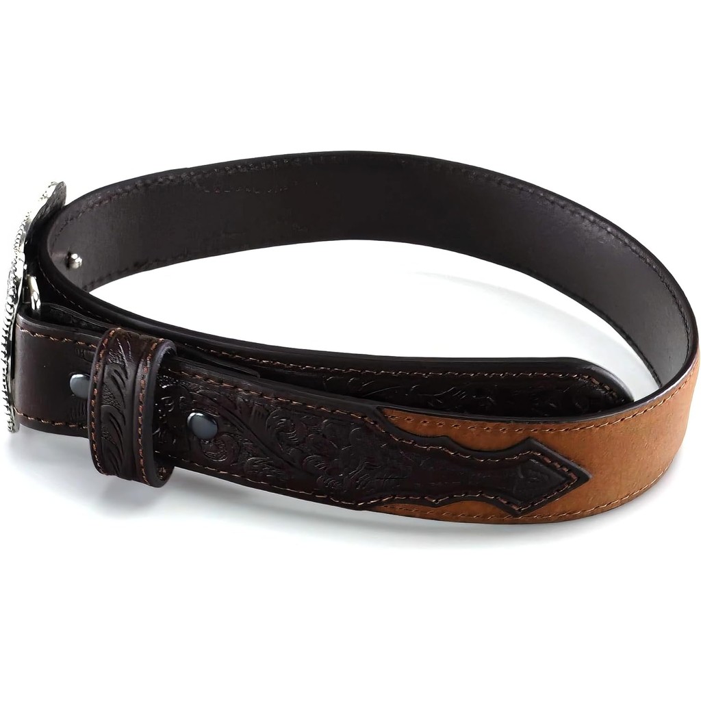 ARIAT Boy สี่เหลี่ยมผืนผ้าเชือกขอบโล่หัวเข็มขัดเข็มขัดนูน (เด็กน้อย/เด็กใหญ่) BO2D