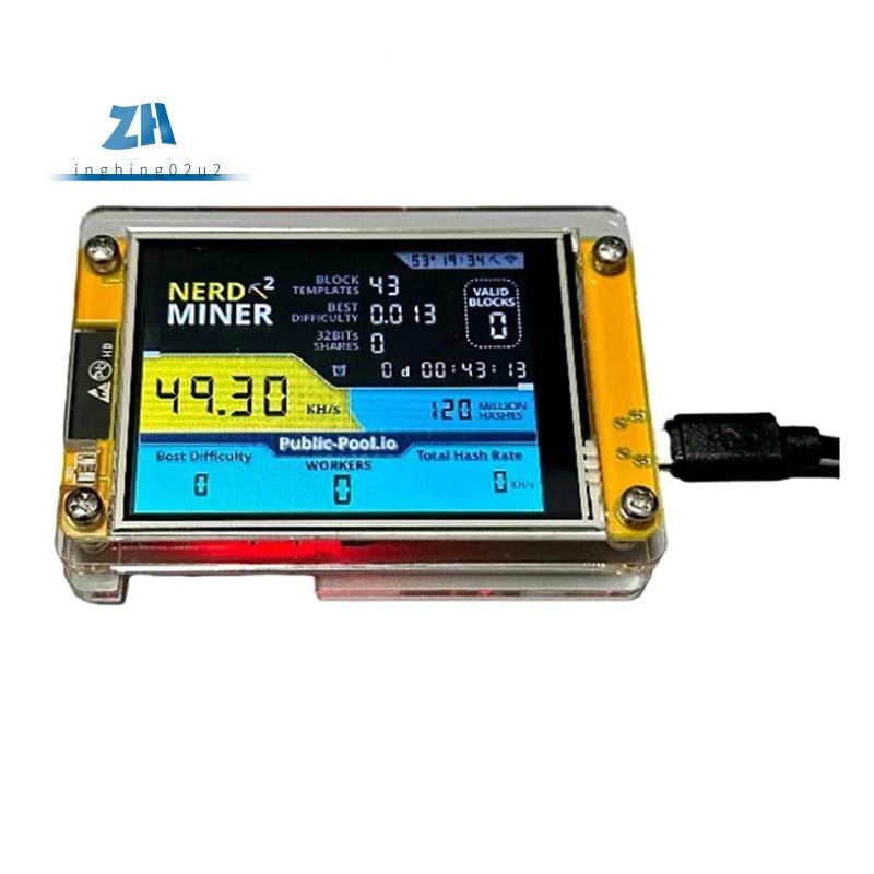 ใหม่ Nerdminer V3 2.8 นิ้ว BTC Solo Nerd Miner Crypto Solo Mining Machine