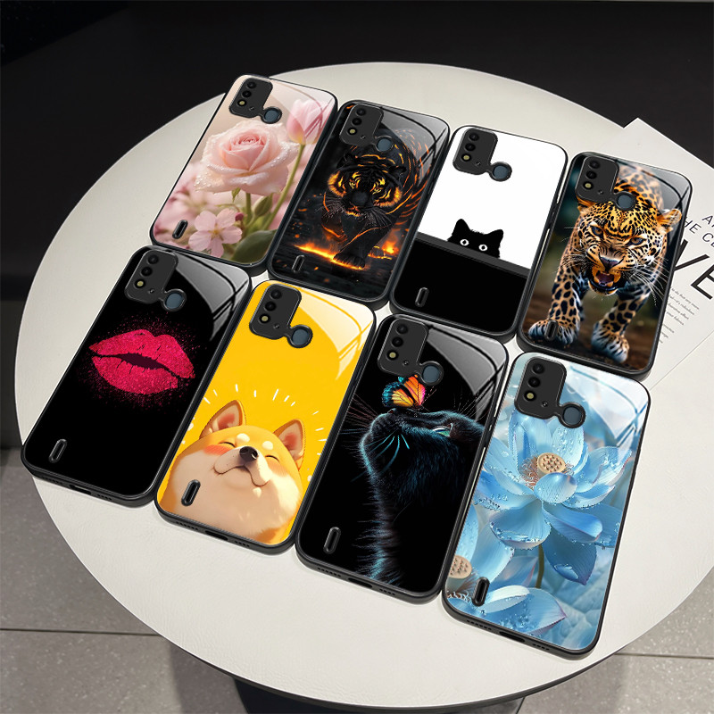 สําหรับ ITEL P37 / Vision 2S / Itel P651L / Itel Vision2 Plus / P37 Pro P681L ดอกไม้หรูหราแมวการ์ตูน