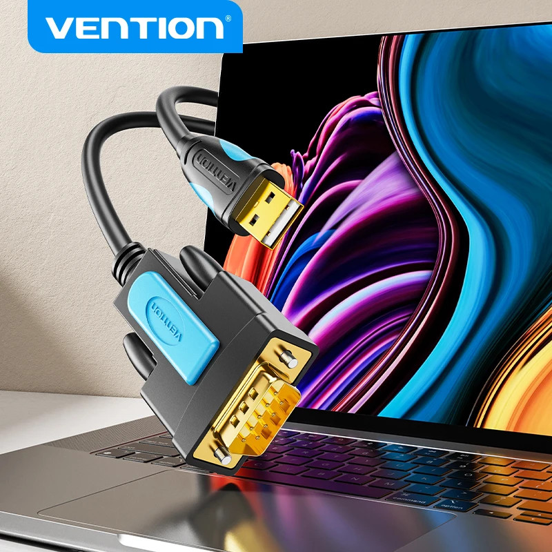Vention USB to RS232 สายเคเบิลข้อมูลอนุกรมชาย 9 พิน RS232 สาย USB สําหรับจอแสดงผลอิเล็กทรอนิกส์ขยายข