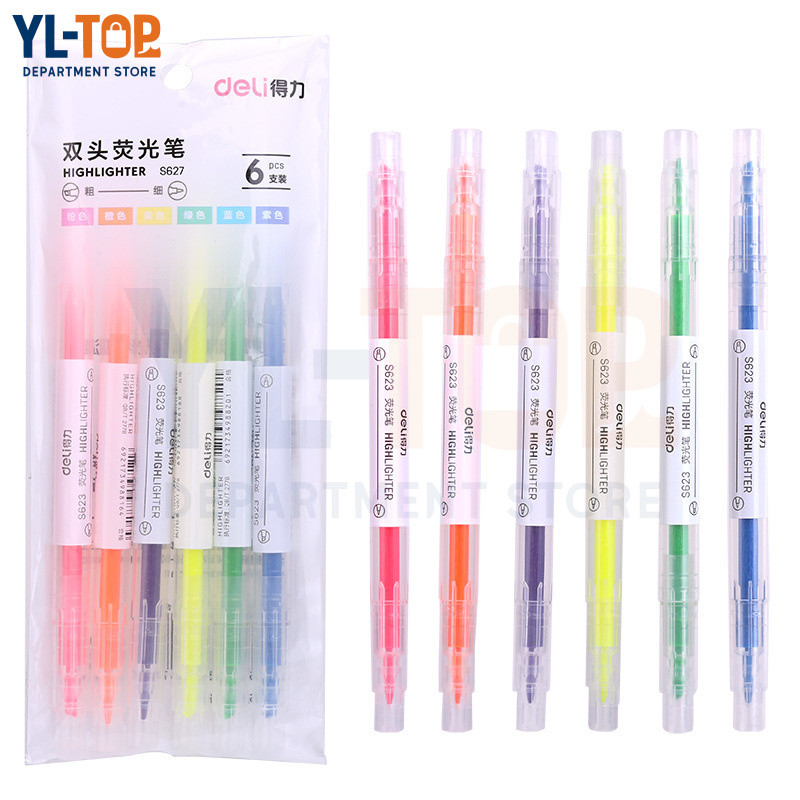 ปากกาเน้นข้อความ ปากกาเน้นข้อความสี ชุดปากกาเน้นข้อความ (ขาย 1 ชุด / 6 สี) อุปกรณ์การเรียน เครื่องใช้สำนักงาน BS01
