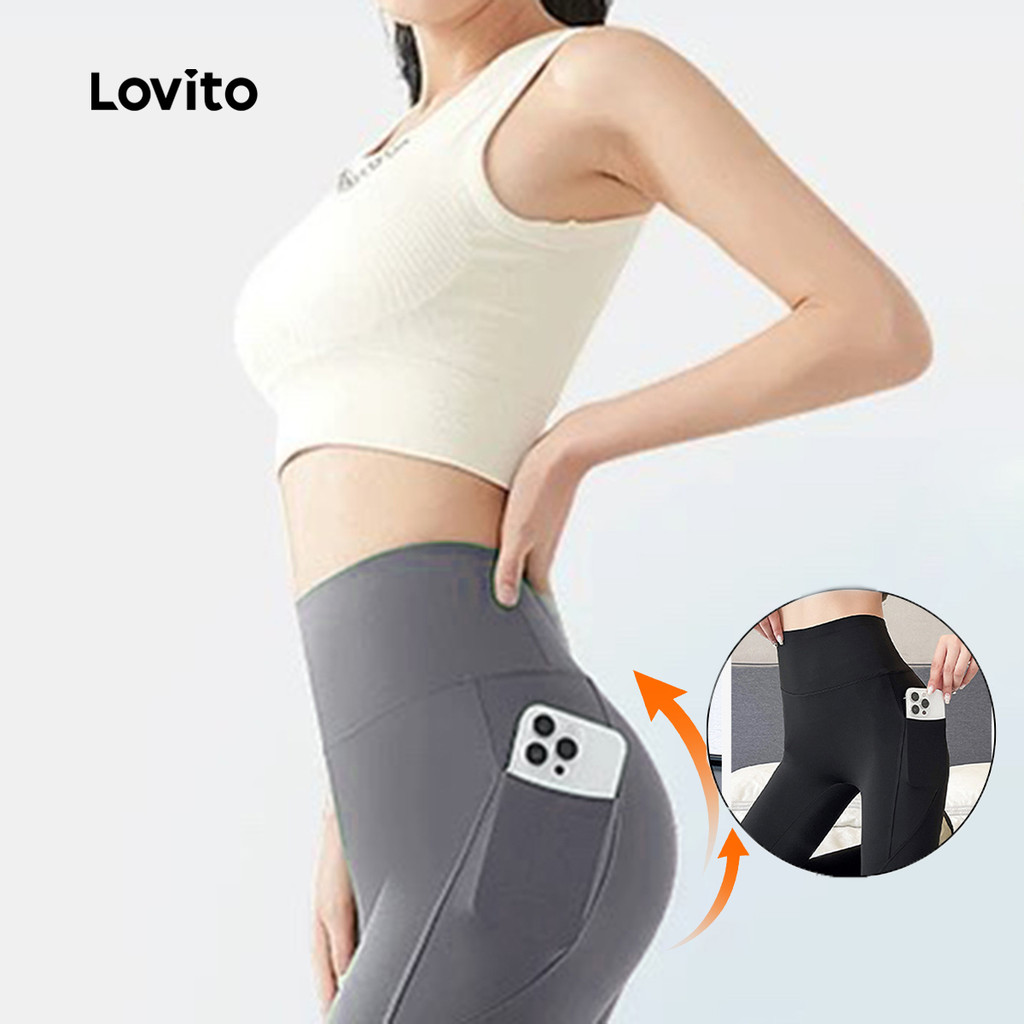 (NEW) Lovito กางเกงเลกกิ้งแนวสปอร์ต LNE116X054