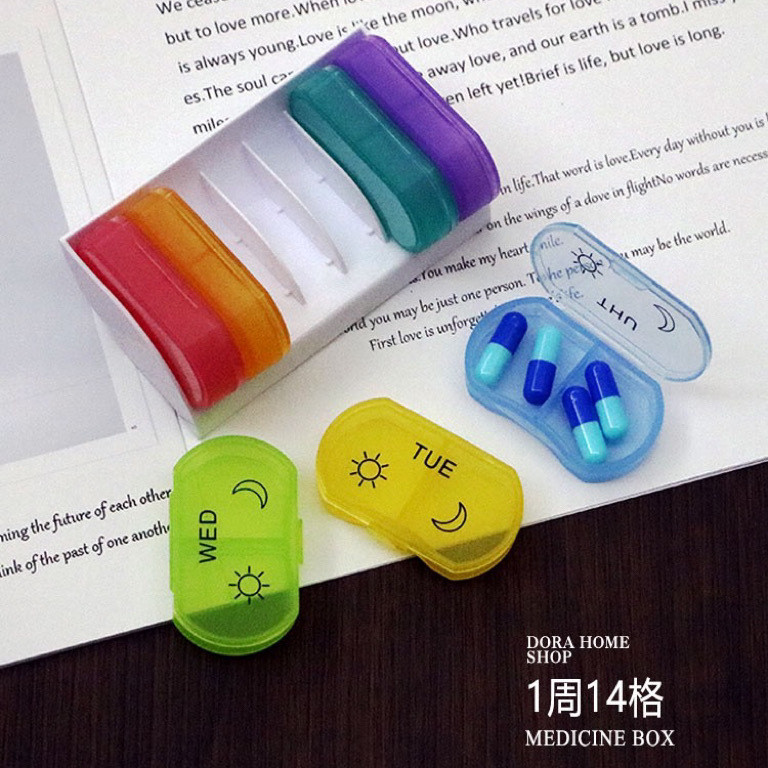 Morning Evening One Week 14 Grids Weekly Small Health Products 7 Days Portable Mini Portable Pills P