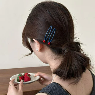 คลิปผมโบว์ลายหัวใจสีแดง สำหรับตกแต่งทรงผม BB Barrettes
