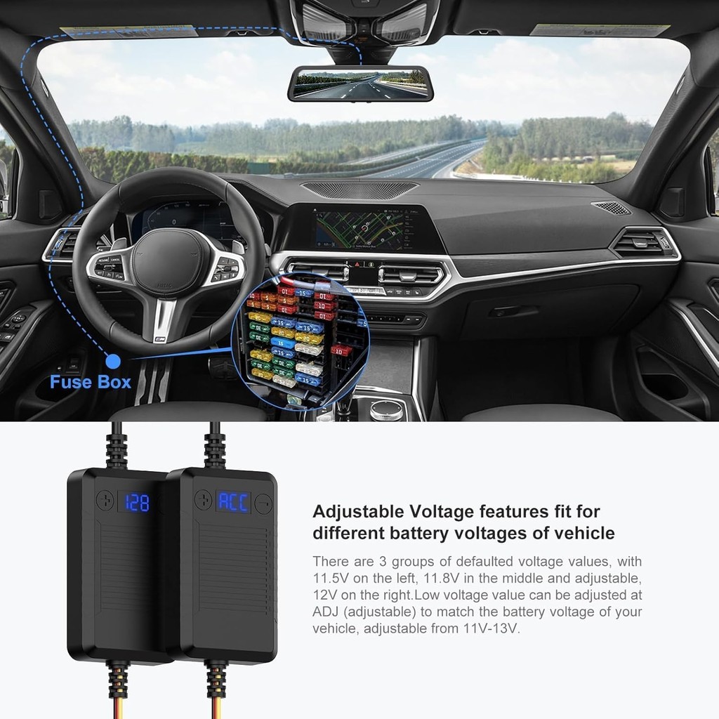 PRUVEEO 13ft Dash Cam Hardwire Kit,Type-C อัจฉริยะและปรับ Low-Voltage Protection Fit สําหรับ Pruveeo