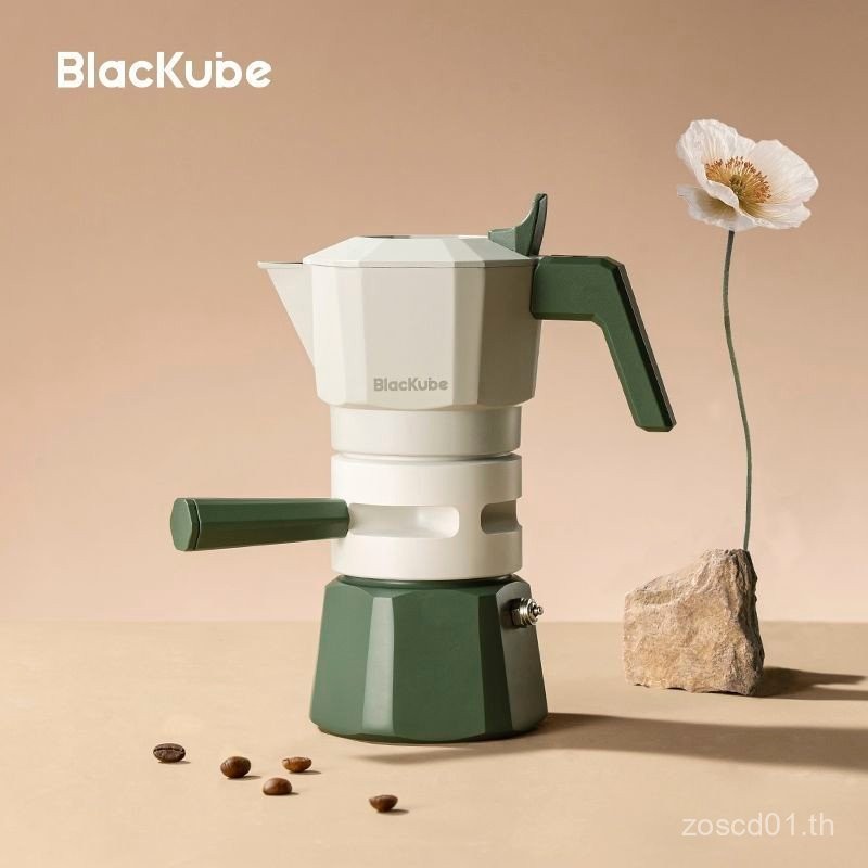 ราคาต่ํา BLACKUBE วาล์วคู่ Moka Pot Espresso Pot สารสกัดเอสเปรสโซในครัวเรือนกลางแจ้ง Hand-Brewed Cof