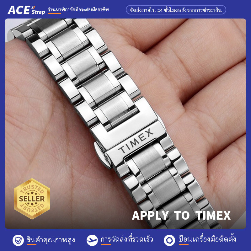 เหมาะ TIMEX สแตนเลสสตีลนาฬิกา 12mm 14mm 16mm 18mm 20mm 22mm ใช้งานร่วมกับ Expedition Series T49963 T49905 นาฬิกาผู้ชายสายเหล็ก