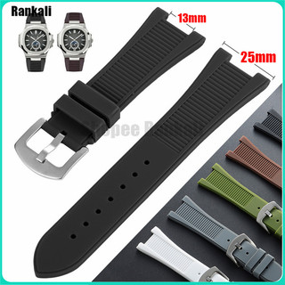 สายนาฬิกาซิลิโคน 25x13 มม.ยางนาฬิกาสําหรับ Patek Philippe Aquanaut Series 5711/5712/576/5980 สายคล้องสายรัดข้อมือกันน้ํานุ่มผู้หญิงผู้ชายสร้อยข้อมือ