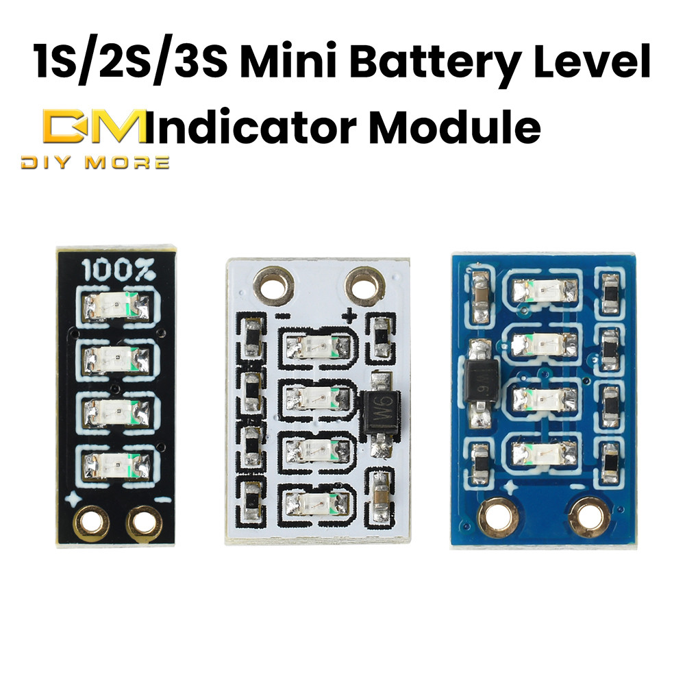DIYMORE 1S/2S/3S โมดูลตัวบ่งชี้ระดับแบตเตอรี่ขนาดเล็กแบตเตอรี่ลิเธียมโมดูลตัวบ่งชี้พลังงาน Mini LED แบตเตอรี่จอแสดงผลระดับ