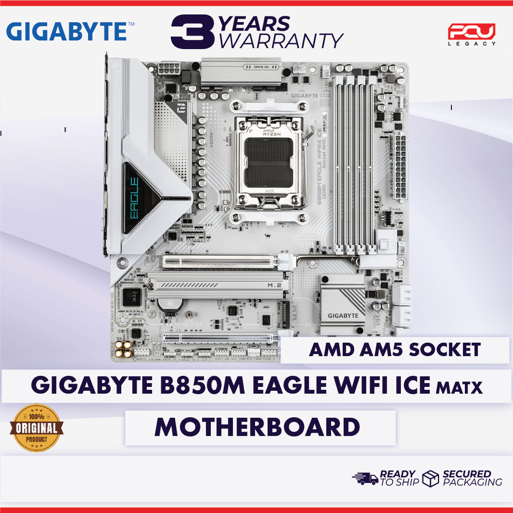 GIGABYTE B850M EAGLE WIFI 6E ICE AM5 MATX MOTHERBOARD