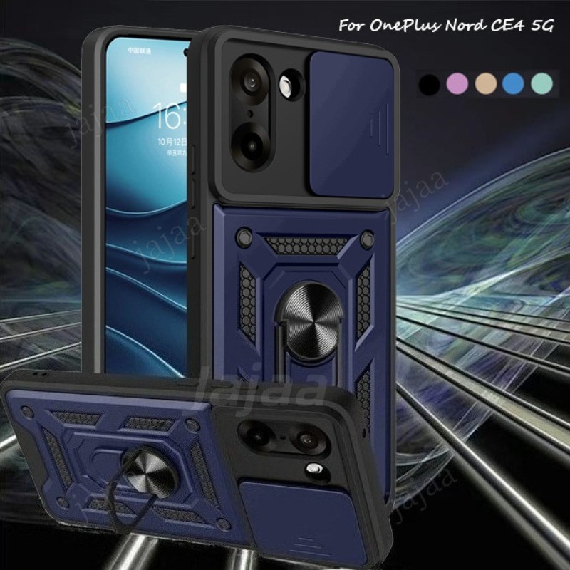 เกราะ Kickstand สําหรับ OnePlus Nord CE4 5G CE5 CE 5 Nord 5 4 CE4 Lite 5G ฝาครอบเลนส์ป้องกันแหวนผู้ถ