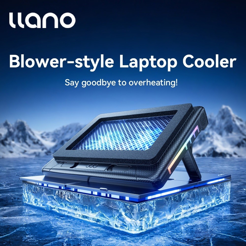 LLANO V22 แล็ปท็อปคูลเลอร์รุ่นพื้นฐานชาร์จ USB พร้อมไฟ RGB ระบายความร้อนอย่างรวดเร็วสําหรับแล็ปท็อป 
