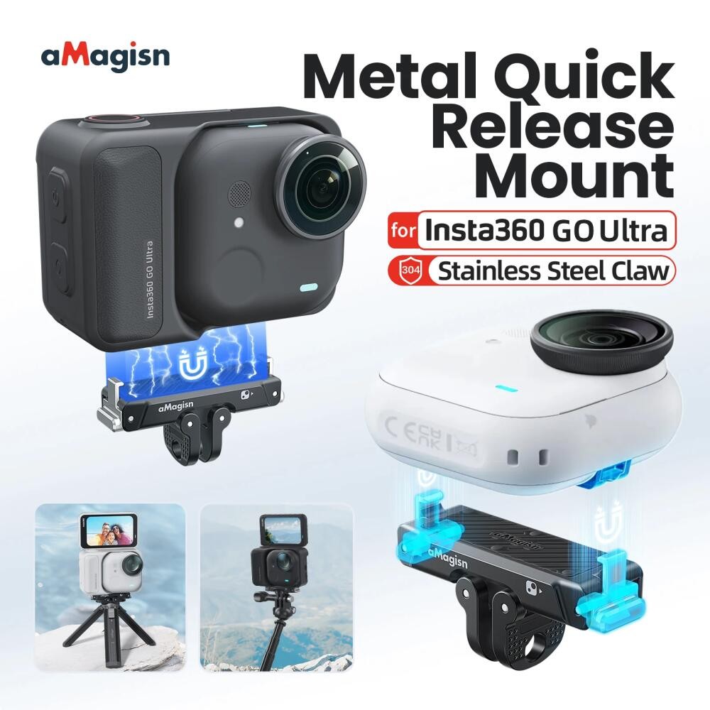 สําหรับ Insta360 GO Ultra Metal Quick-Release Adapter Bracket ขยายฐานแม่เหล็กสําหรับ Insta360 GO Ultra อุปกรณ์เสริมสําหรับกล้อง