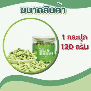 คุกกี้หญ้าแมว 120 g คุ้กกี้แมว บิสกิตเเมว ขนมสัตว์เลี้ยง ขนมเเมว หญ้าแมวฟรีซดราย ช่วยสำรอกก้อนขน ผสมปลาแซลม่อน
