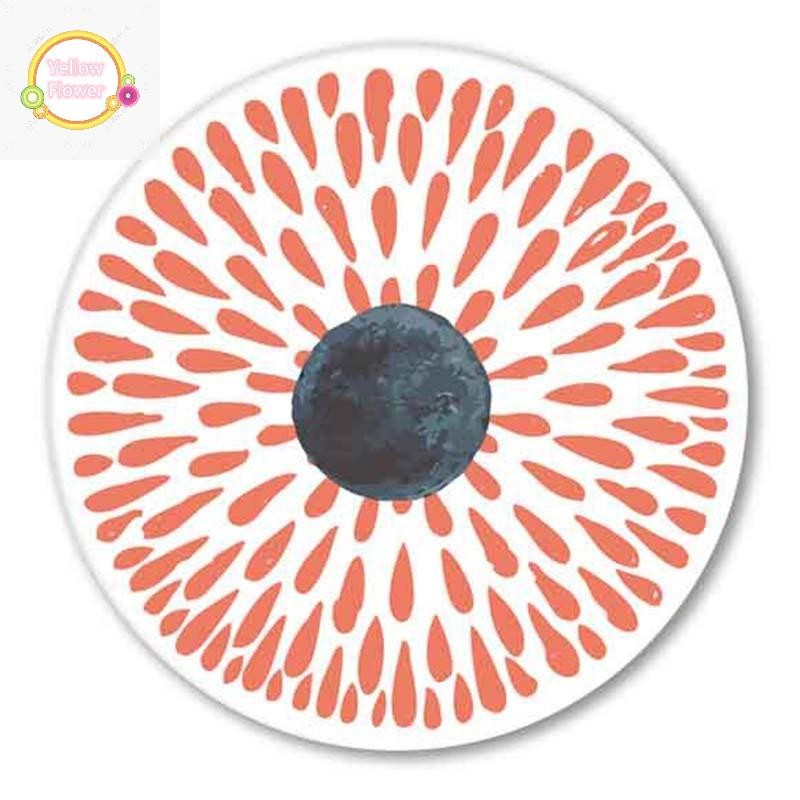 ดอกไม้สีเหลือง 6 ชิ้น/เซ็ต Coasters ทนความร้อนลื่นเครื่องดื่ม Cafe ตกแต่ง 2D FLat Coasters Anti-scal