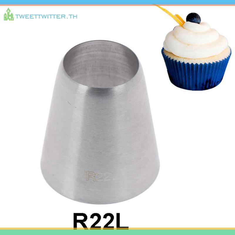Tweet R22L ปลายท่อกลม หัวฉีดตกแต่ง เคล็ดลับขนม เครื่องมือทําขนมเค้กฟองดอง TH