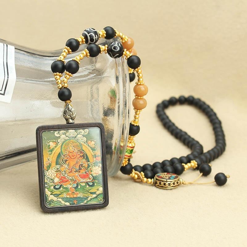 สร้อยคอมะบุก ebony วินเทจจากเนปาล ความยาว 70 ซม.