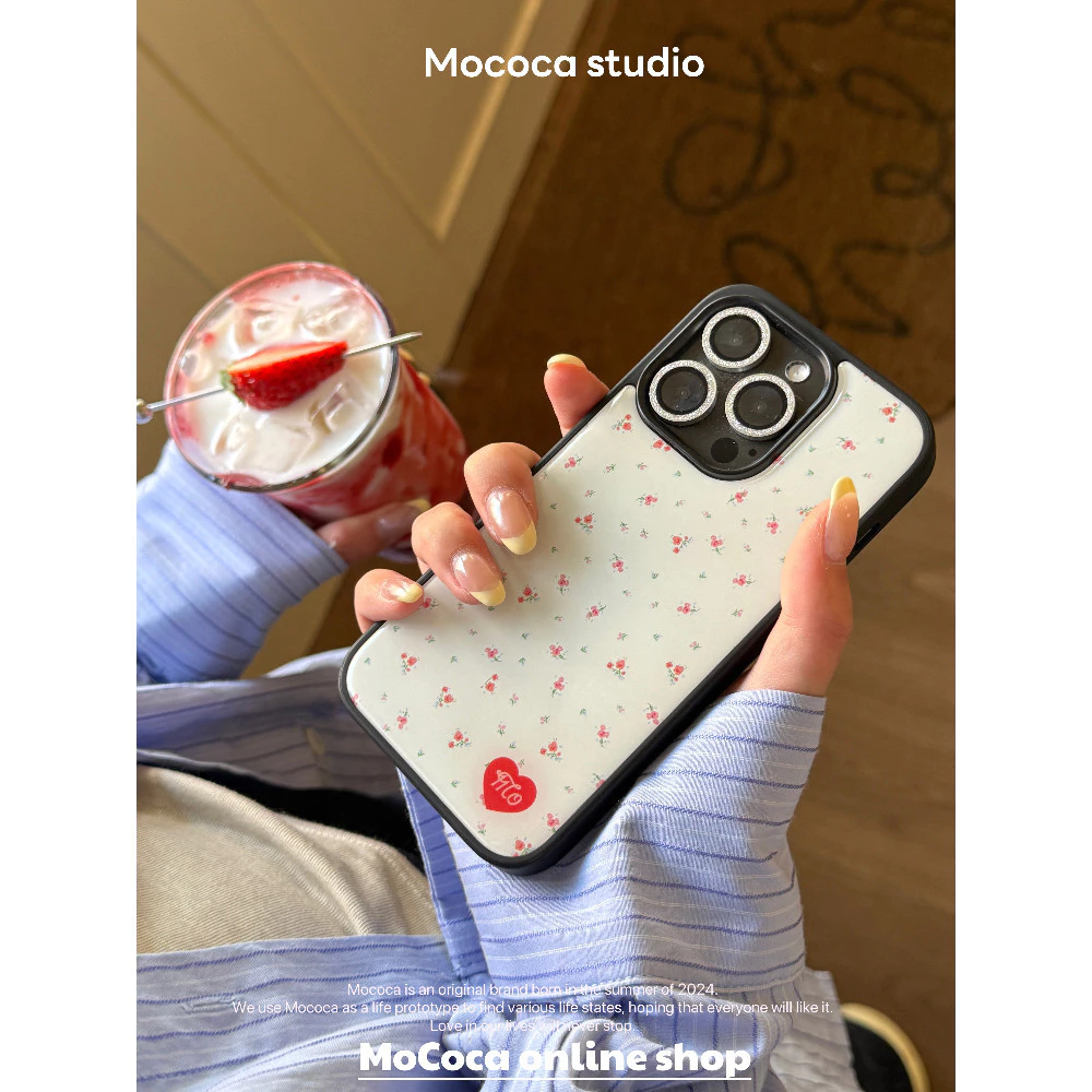 Love Heart เคสโทรศัพท์ดอกไม้ Anti-Fall เคสโทรศัพท์สําหรับ iPhone 16 Promax 15 Promax 11 12 13 14plus 15plus 16e 16plus 16pro 15pro