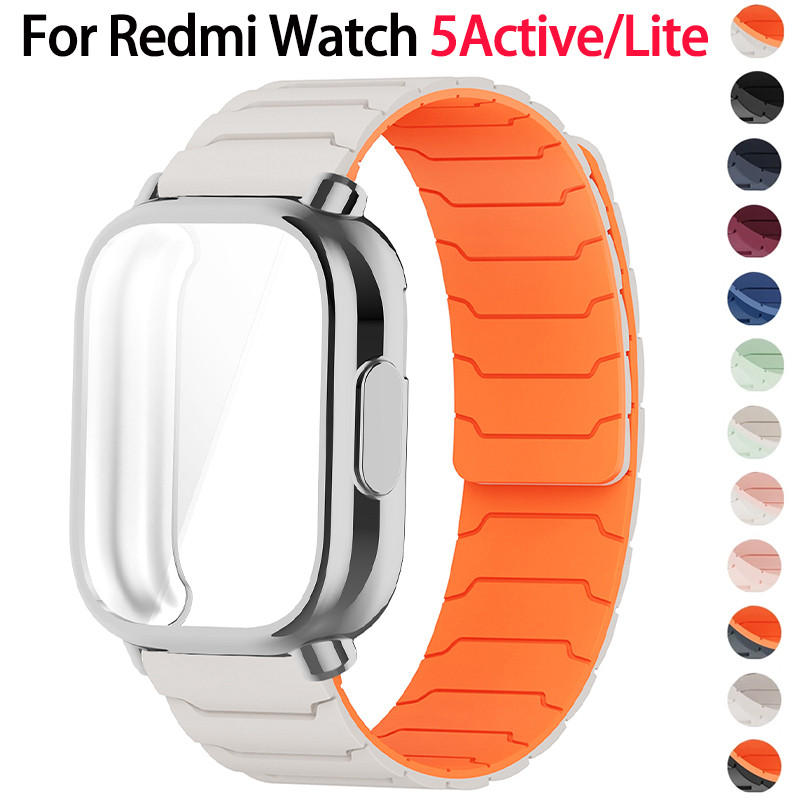 เคส TPU + สายซิลิโคนสําหรับ Redmi Watch 5 Active/ 5 Lite Magnetic Band คลุมทั้งหมดสร้อยข้อมือเปลือกกันชน