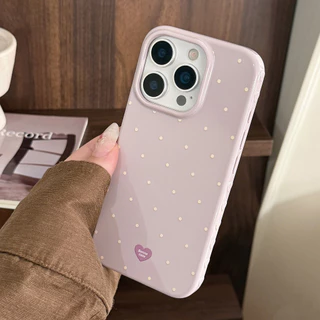 รวมทุกอย่าง Contrast Color Simple Polka Dot เคสโทรศัพท์ป้องกันเหมาะสําหรับ TPU สําหรับ iPhone12 13 14 15 16 17Pro Max
