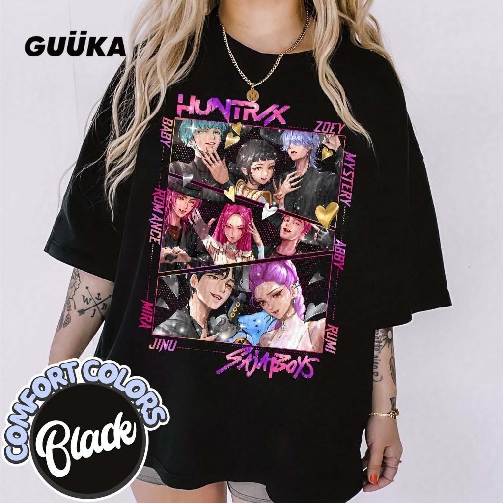 Kpop Demon Hunters saja boys & Miira Rumi Zoey เสื้อยืด, Tshirt พ่อแม่และลูกผ้าฝ้าย baju เสื้อยืดเด็