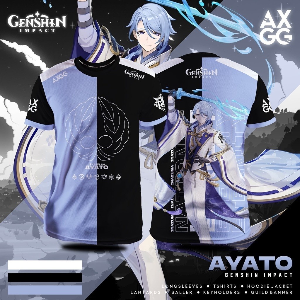 " axgg genshin impact constellation - ayato " เสื้อสําหรับเล่นเกมเย็น