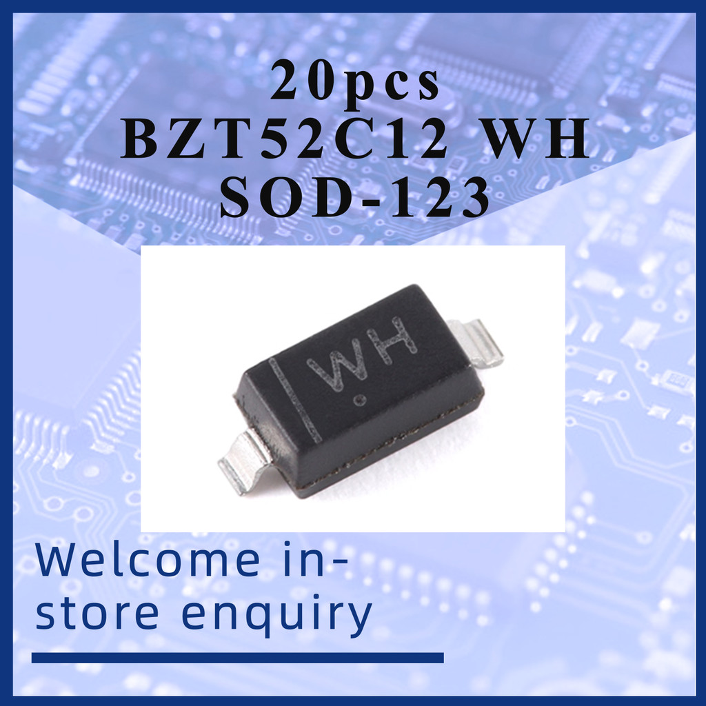 ใหม่ 20 ชิ้น BZT52C12 WH SOD-123 12V 350mW Zener ไดโอด