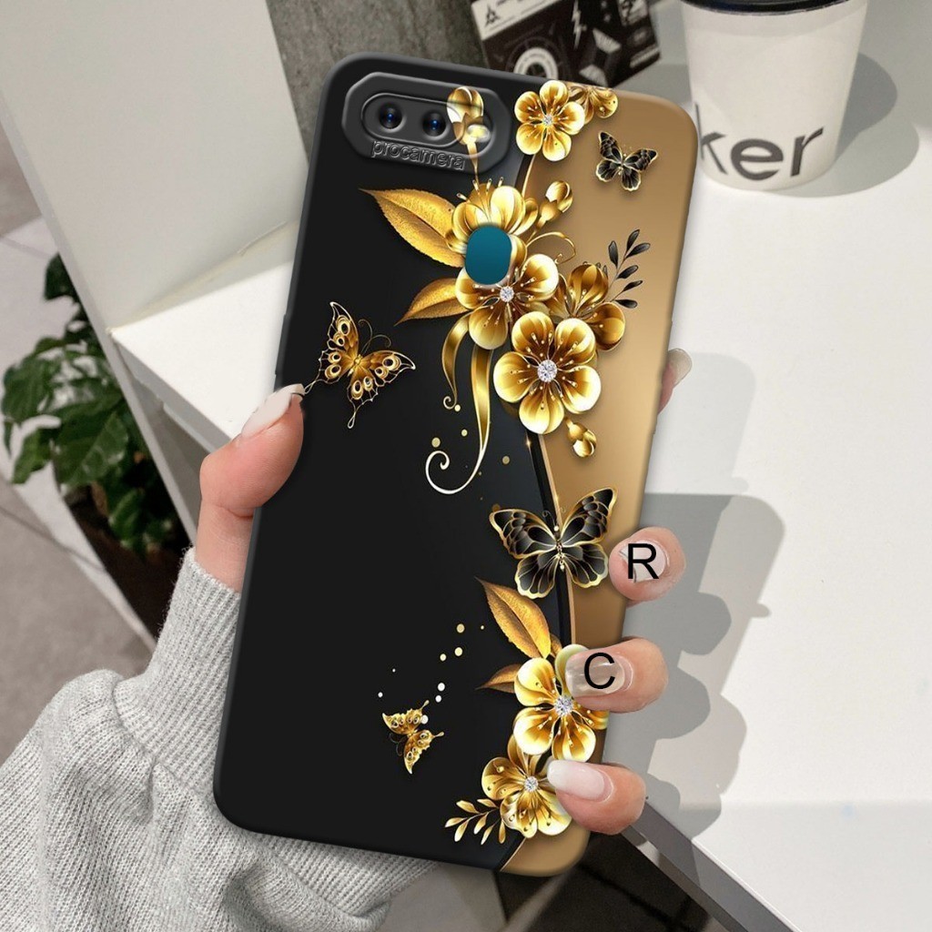 ซิลิโคน Oppo A7 A5S A12 A3S A1K C2 A11K F9 Casing Pro Camera Motif Silicone