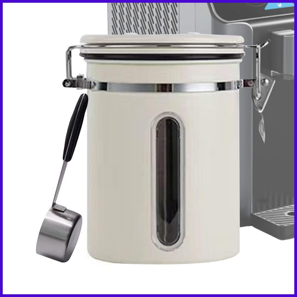 Airtight Coffee Canister 1800ml Airtight Coffee Storage Canister Holder Keeper Dispenser สําหรับ Gro