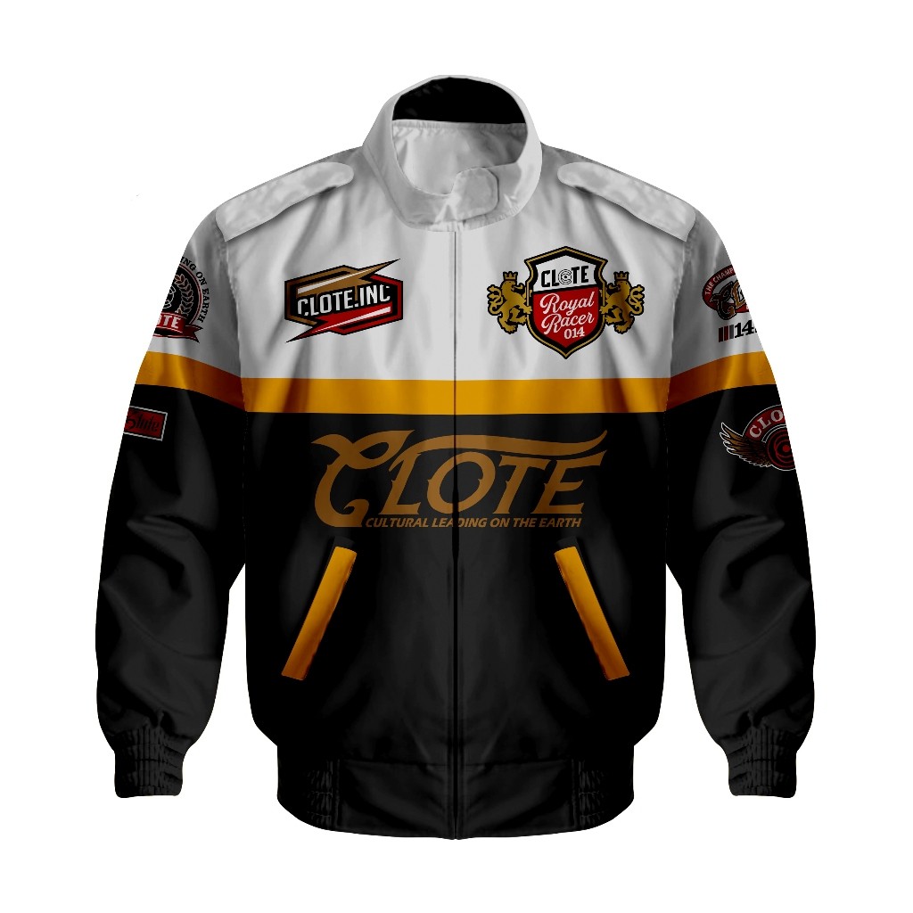 Royal Racer Gold Nascar Jacket - สีดํา