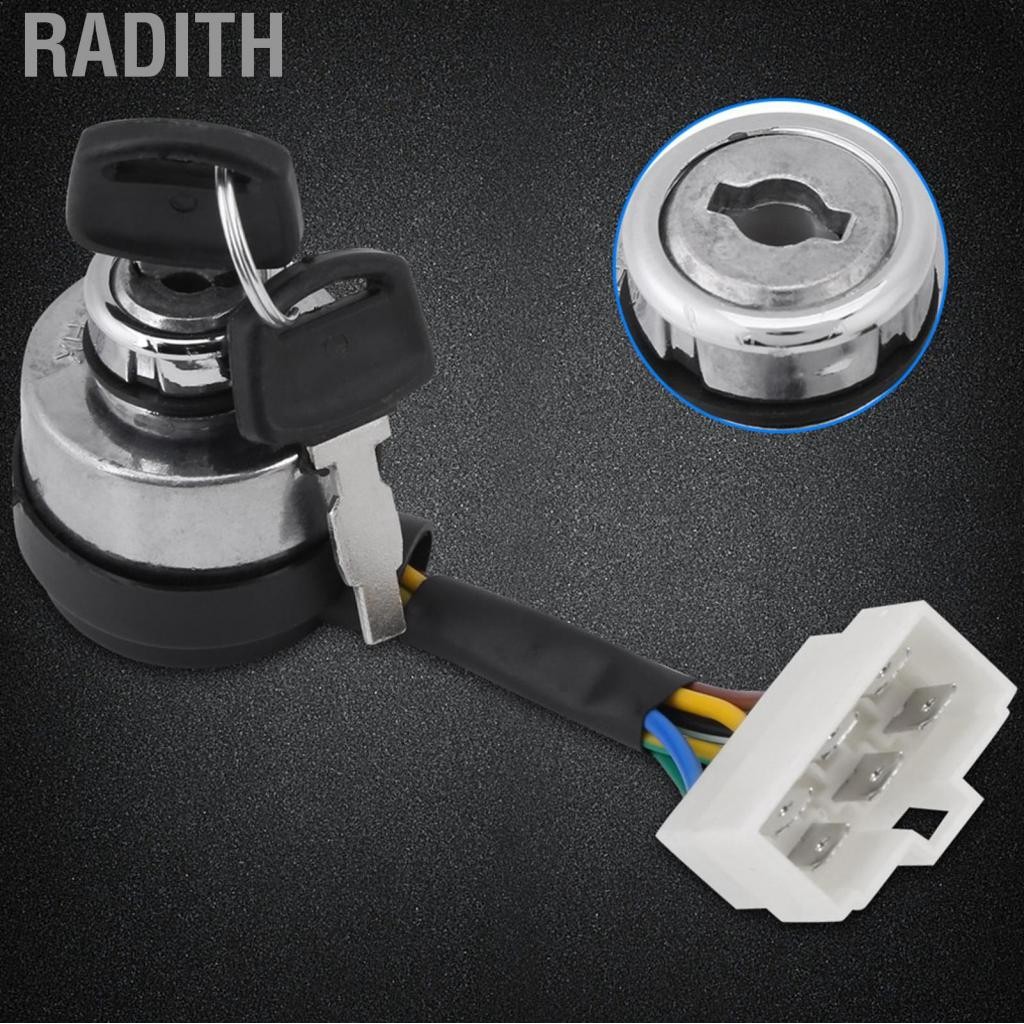 Radith Radith Ignition Start Key Switch 6 สายสำหรับ 2.5-6.5kW 188F เครื่องกำเนิดก๊าซที่เหมาะสม