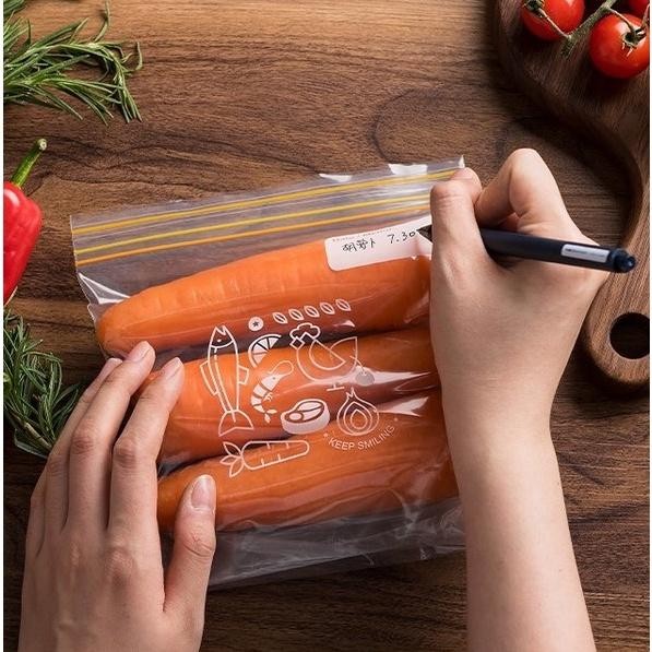 ThaiJOY ถุงเก็บอาหาร วัสดุ PE ปราศจาก BPA ถุงเก็บมีซีปใช้ใหม่ได้ที่เก็บอาหารกล่องซีลสุญญากาศสำหรับใส่อาหารแบนถุงถนอมอาหารสำหรับเก็บผักผลไม้เนื้อนมขนมขบเคี้ยวแซนวิช - รูปที่ 4
