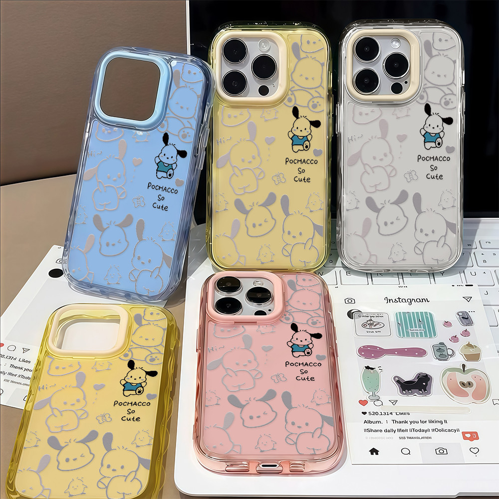 CODที่ไทย เคสโทรศัพท์ไอ13 ลูกสุนัข เคสใสอะคริลิคสีสัน ระลอกเยลลี่ For IPhone11 12Pro 13 Pro MAX 14 15PLUS 16E กันกระแทก