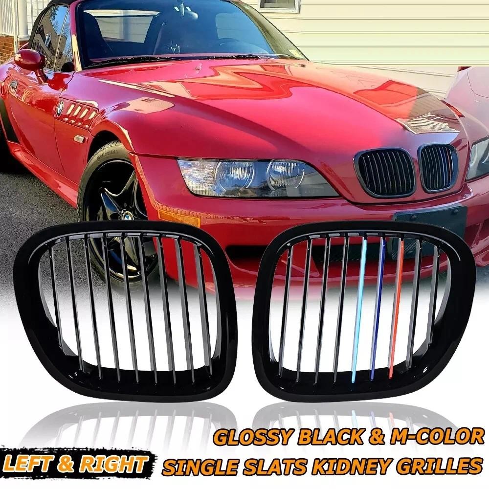 รถด้านหน้า Kidney Grille Grill M-สี Gloss สีดําสําหรับ BMW Z3 Z-Series 1995 1996 1997 1998 1999 2000