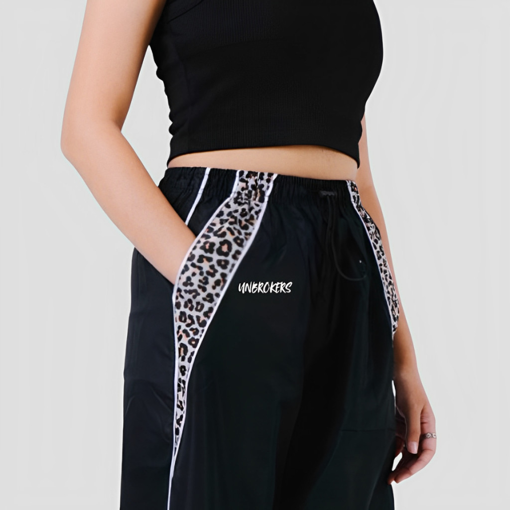 BAGGY PANTS สําหรับผู้ชายและผู้หญิง ADULTS LEOPARD / BAGGY PANTS LEOPARD MOTIF / VINTAGE LEOPARD ยาว