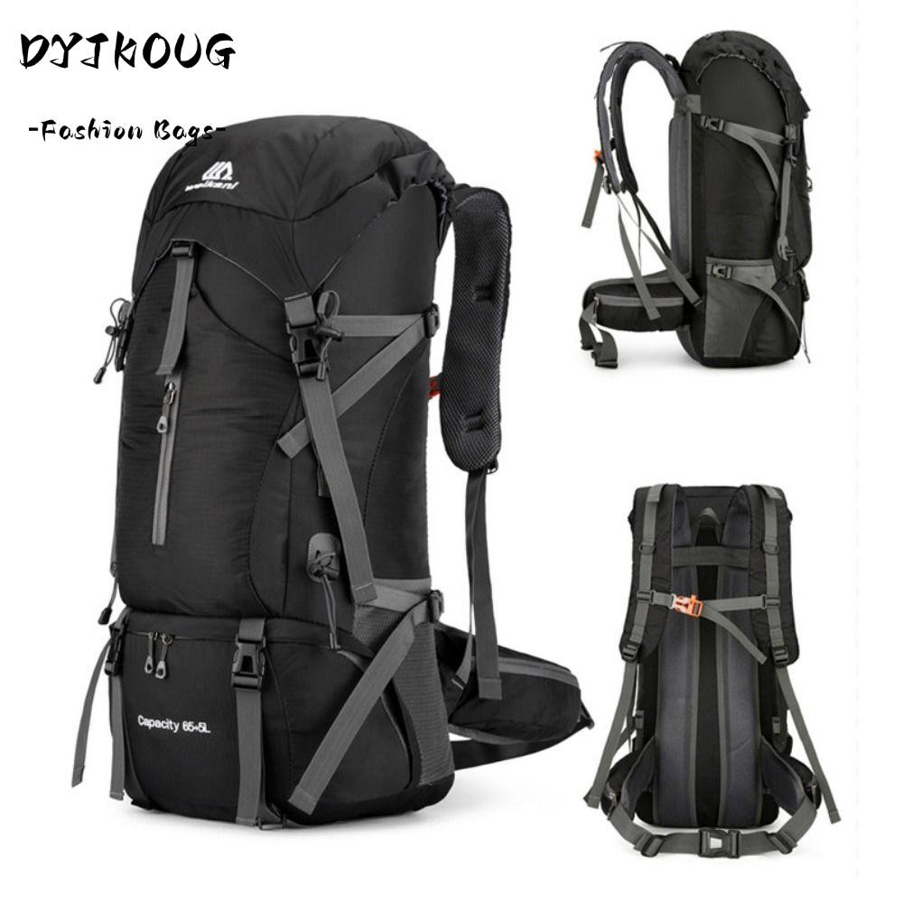 DYJKOUG Travel Rucksack, 70L ความจุขนาดใหญ่กระเป๋าเป้สะพายหลัง,อเนกประสงค์กันน้ํามือถือ Duffle กระเป