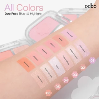 odbo Duo Fuse Blush & Highlight บลัชออน & ไฮไลท์เตอร์ เนื้อละเอียด เนียนนุ่ม (OD1333)