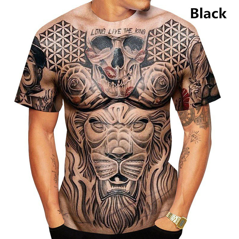 เสื้อยืด mens cool 3d art ออกแบบกล้ามเนื้อ 6-pack abs สไตล์ casual สำหรับผู้ชาย ac1