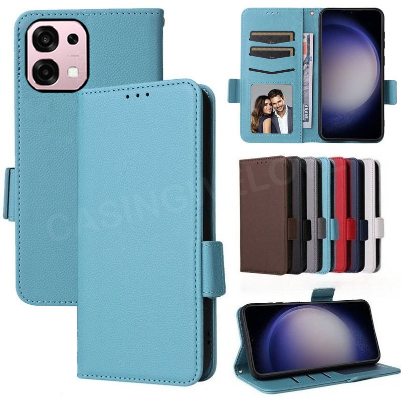 ปลอกสําหรับ OPPO A6 Pro A6X A6t A5X A5 Pro A6C 5G 4G 2025 หรูหราหนังหัวเข็มขัดด้านข้างเคสโทรศัพท์ช่องเสียบการ์ดฝาครอบกันกระแทกโทรศัพท์