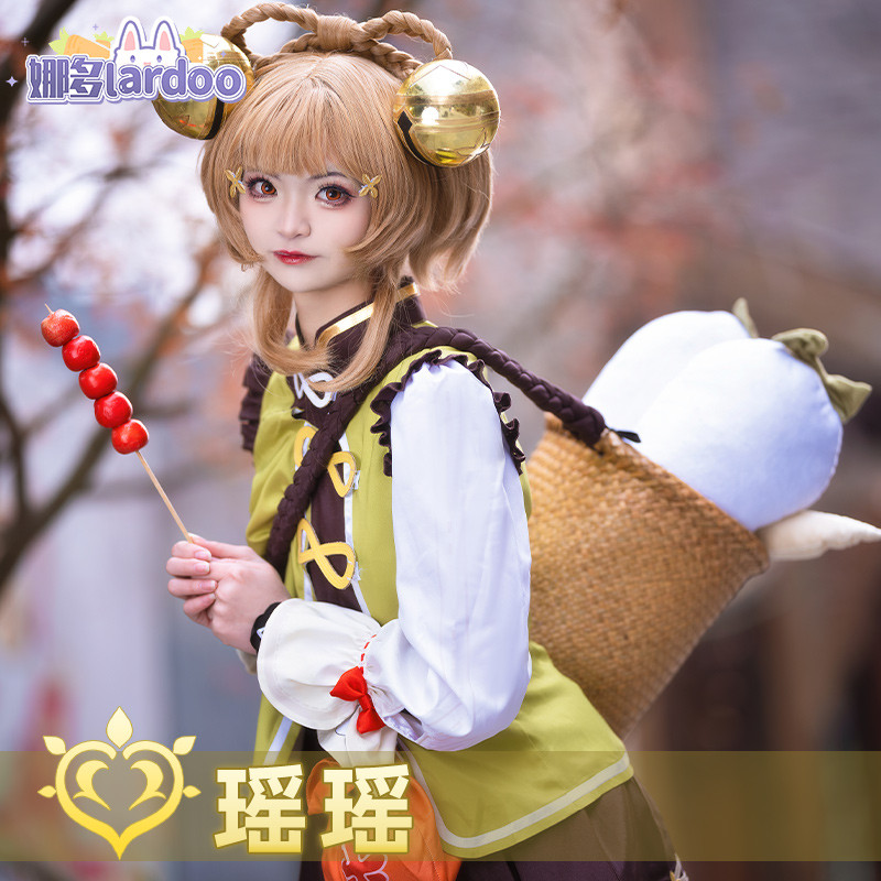 Nado Yuanshen cosplay สำหรับตัวละคร Yaoyao สไตล์ Lolita พร้อมแว่นขยายและดวงจันทร์ มีความน่ารักและเก๋