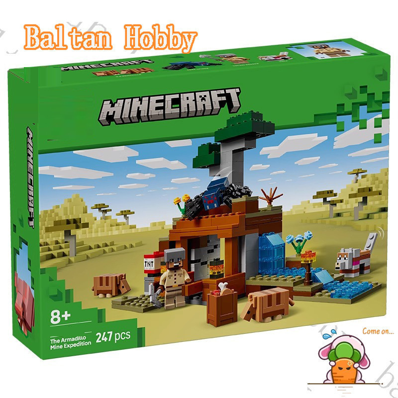 Baltan ของเล่น HN4X เข้ากันได้กับ Minecraft 21269 The Armadillo Mine Expedition Building blocks EQ1