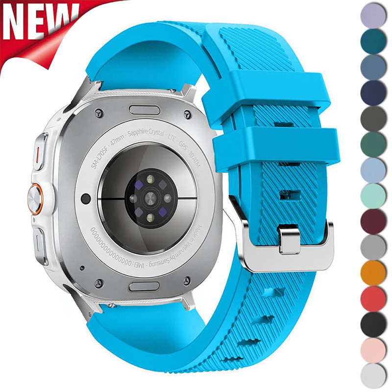 สายซิลิโคนสําหรับเล่นกีฬาสําหรับ Galaxy Watch 7 Ultra 47 มม.สายรัดข้อมือสําหรับ Galaxy Watch Ultra 4