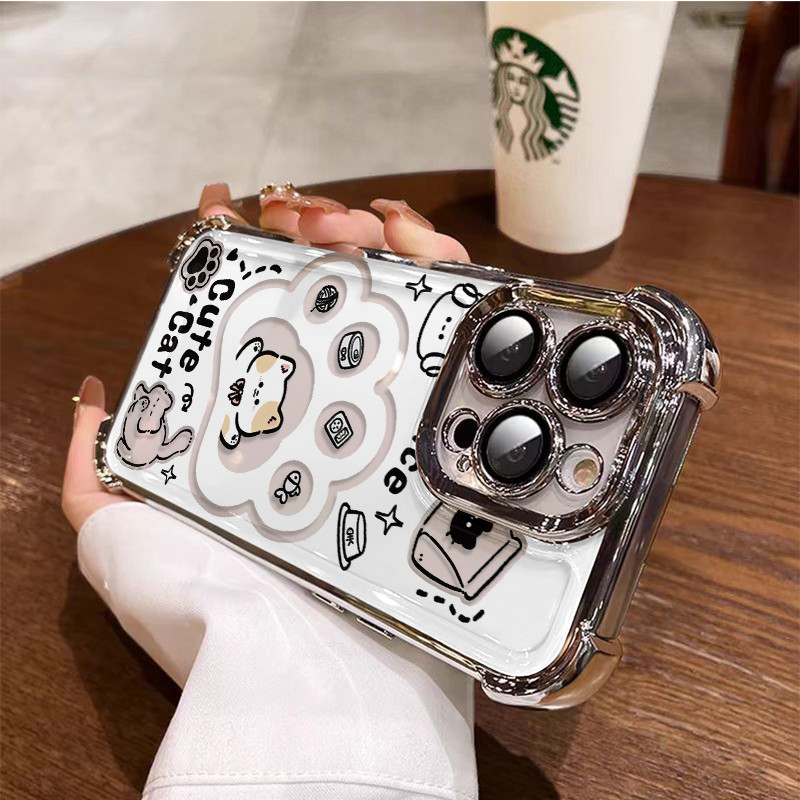 3 in1 Cat Claw สําหรับ OPPO K12X K9S K12 K12S K13 Turbo เคสโทรศัพท์ Soft Anti fall กรณี