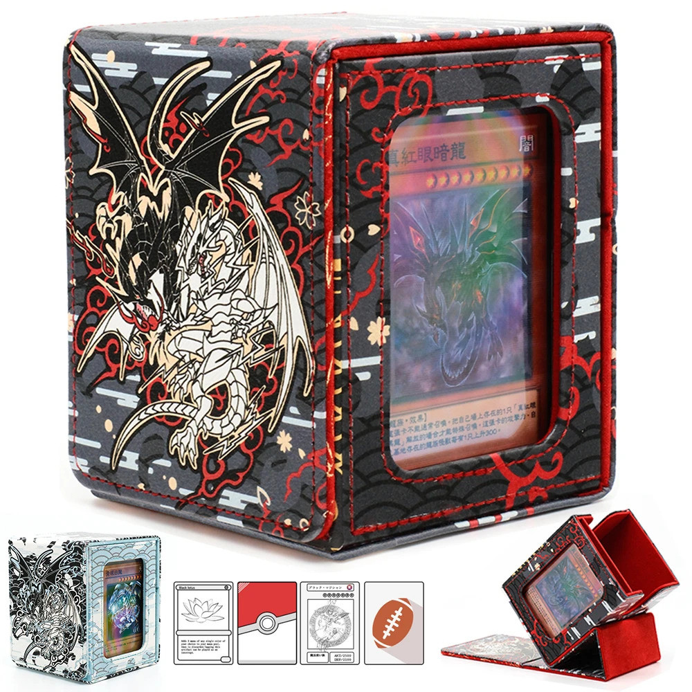 Gachabox Card Case Magic Tcg Mid Large Deck Case Solid Color Storage Box Top Side-loading Christmas 