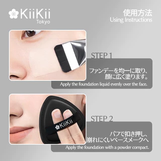 KiiKii Beauty แปรงรองพื้น แปรงปัดแก้ม Silver แบบแบน ขนแปรงนุ่ม ใช้งานง่าย สําหรับรองพื้นเนื้อครีม