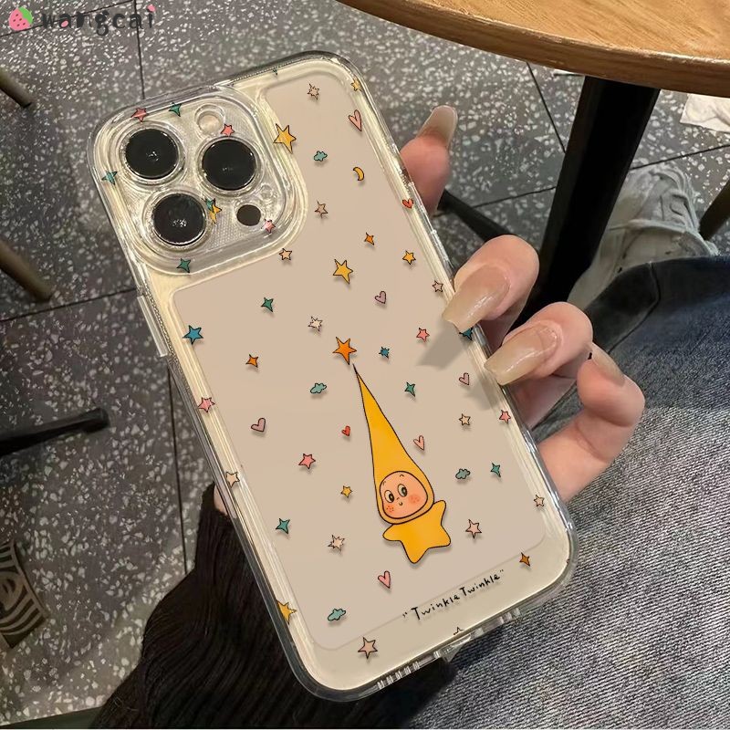 สําหรับ Samsung Galaxy S23 S22 S21 S20 หมายเหตุ 20 Ultra FE S10 10 Pro Lite S9 S8 Plus + 9 8 5G เคสโทรศัพท์น่ารัก Twinkle Star คนการ์ตูนโปร่งใส Soft ปลอกกรณีฝาครอบ