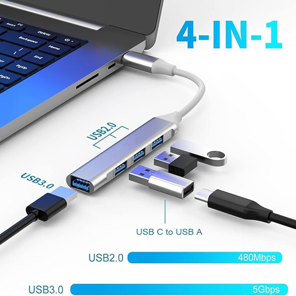 Type-C One-To-Four Mobile Phone Tablet Laptop Desktop USB Multi-Port Hub