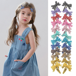 2 ชิ้น/ล็อตน่ารักลายสก๊อตพิมพ์ Bows กิ๊บติดผมสาว Boutique Ha…